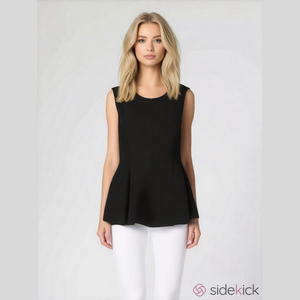 Theory Sleeveless Peplum Top Women's Medium Black